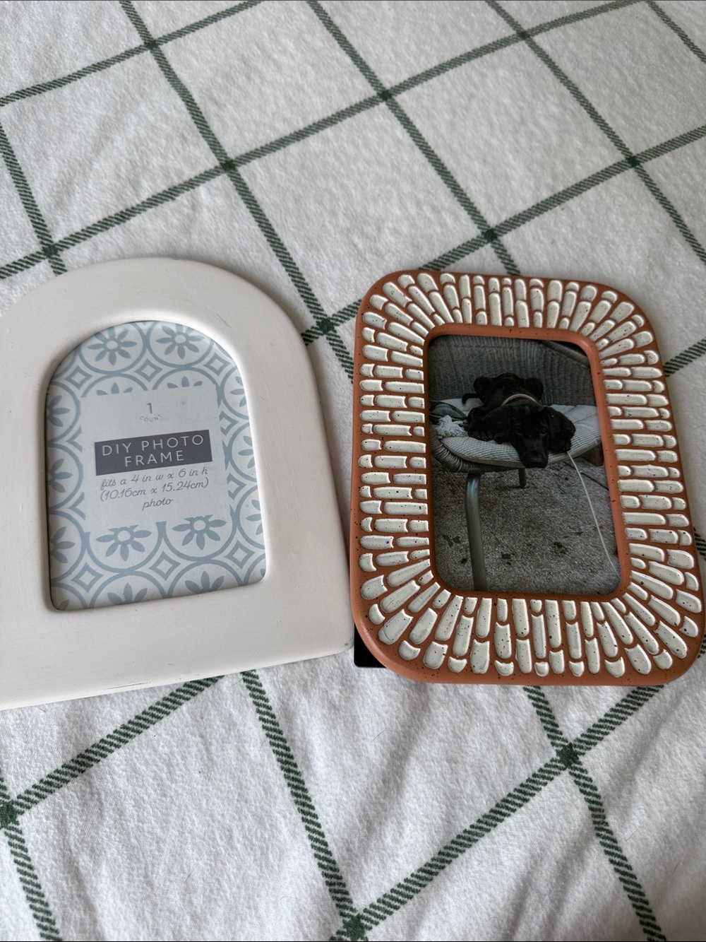 White and Terracotta Decorative Photo Frames - Set of 2